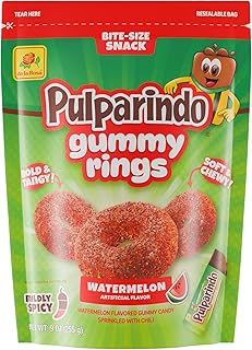 Pulparindo Gummy Rings - Watermelon 9 oz 12 bags
