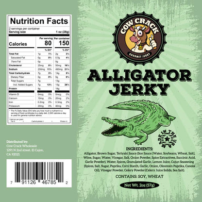 Cow Crack Alligator Jerky 2 Oz 1 bag