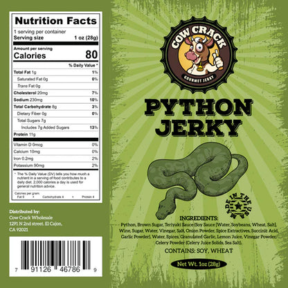 Cow Crack Python Jerky 1 oz 1 bag
