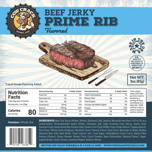 Cow Crack Prime Rib Beef Jerky 3 oz 1 bag