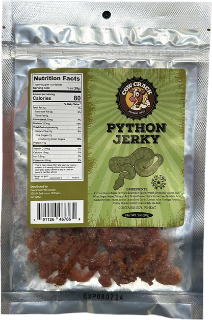 Cow Crack Python Jerky 1 oz 1 bag