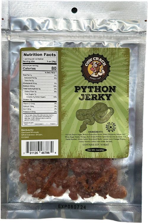 Cow Crack Python Jerky 1 oz 1 bag