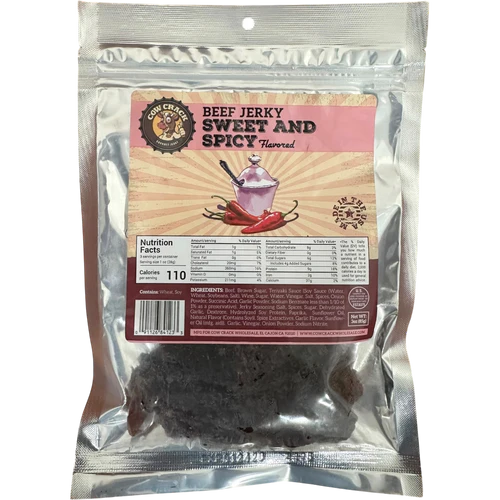 Cow Crack Sweet and Spicy Beef Jerky 3 oz 1 bag