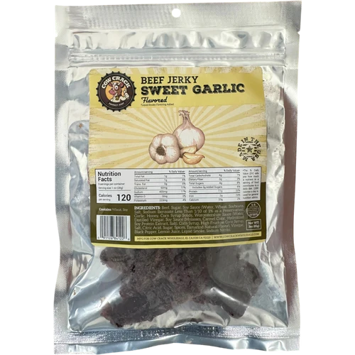 Cow Crack Sweet Garlic Beef Jerky 3 oz 1 bag