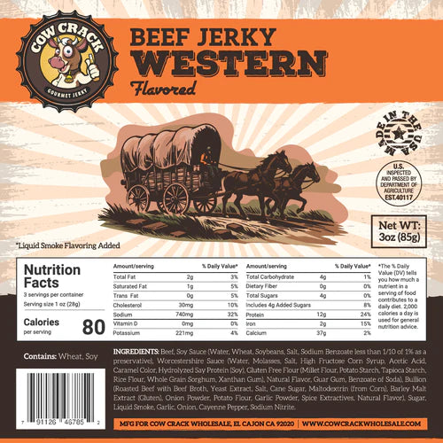 Cow Crack Western Beef Jerky 3 oz 1 bag