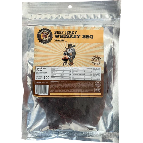 Cow Crack Whiskey BBQ Beef Jerky 3 oz 1 bag